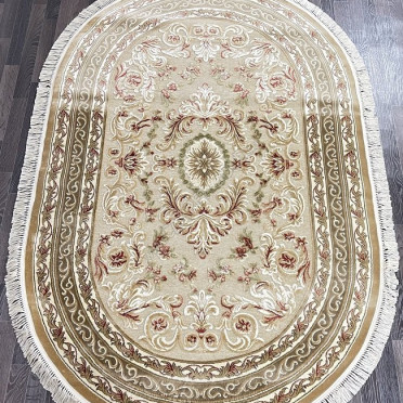 Ковер бельгийский 5052498550 KUNDUZ (Вискоза, бежевый) овальный