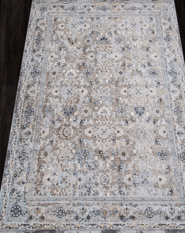 Ковер турецкий L0755A PETRA (Полиэстер, бежевый, серый)