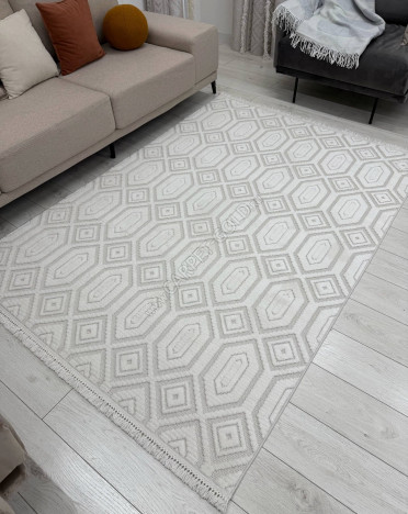 Ковер турецкий EN-262 Поло (Полиэстер, кремовый)