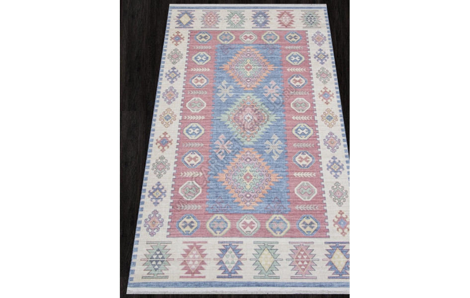 Ковер AB149B - RED / BLUE - Прямоугольник - коллекция LOTUS