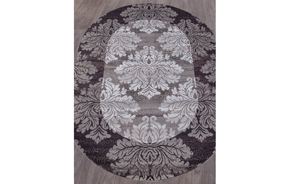 Ковер D213 - GRAY-PURPLE - Овал - коллекция SILVER