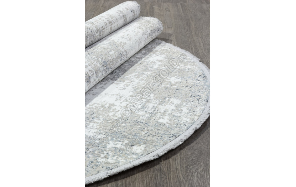 Ковер D662BC - BEIGE / L.GREY - Овал - коллекция LORENZO