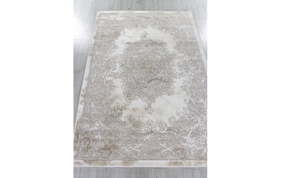 Ковер P0047 - WHITE / L.BEIGE - Прямоугольник - коллекция LUCCI